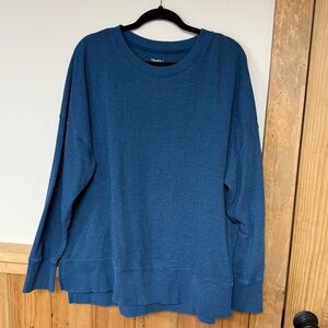 Time and Tru Deep Blue Textured Top